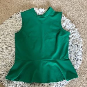 Green skirt shirt long neck